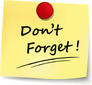 a note with text saying "don't forget"